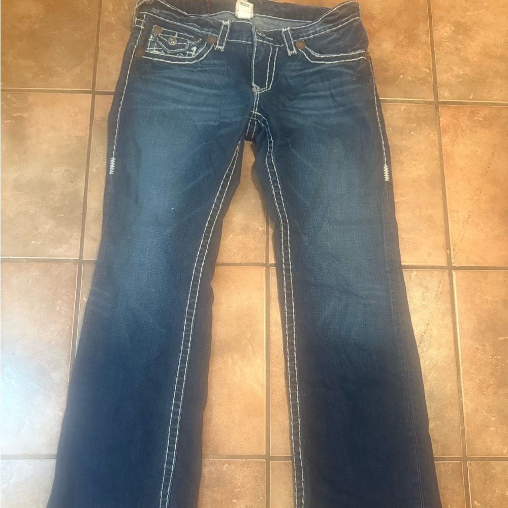 Authentic True Religion distressed men jeans gently worn size 32 Billy super T